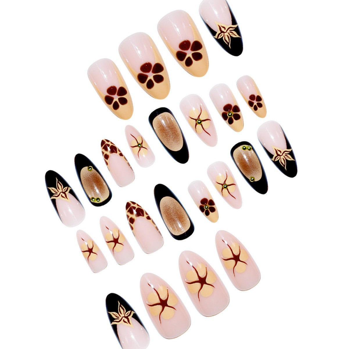 Künstlerische Blumen Press-On Nagelverlängerungen Brehn 1787913795
