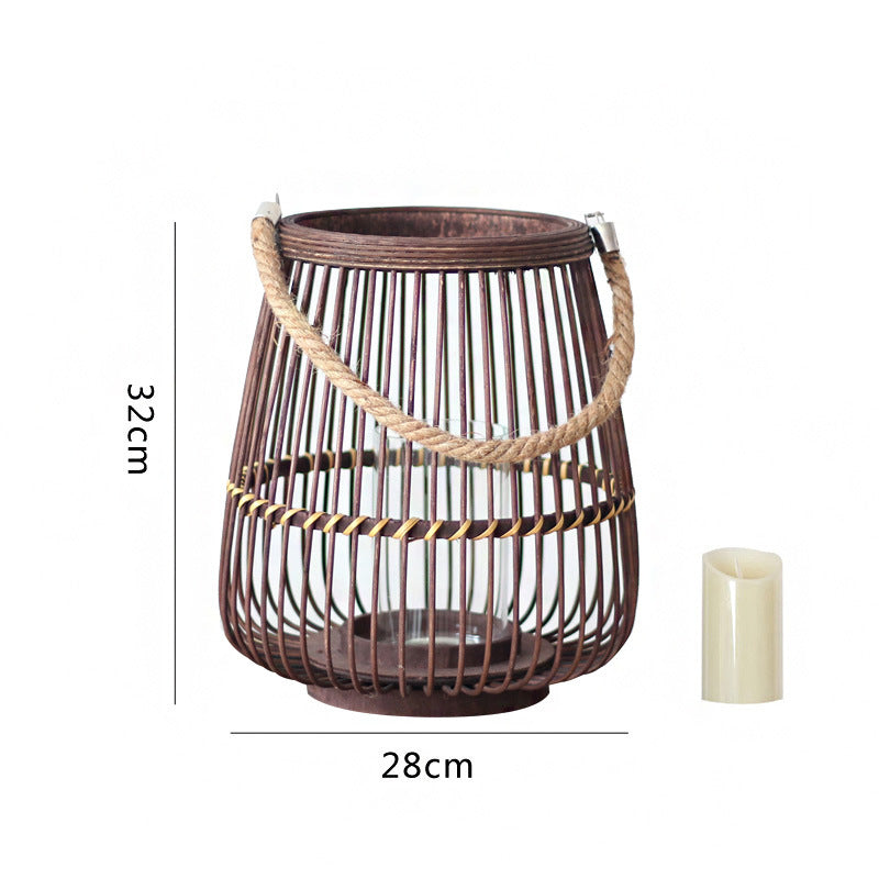 Rustikale Rattan-Laterne Brehn