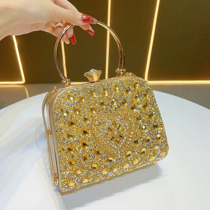 Herzförmige Kristall Abendhandtasche