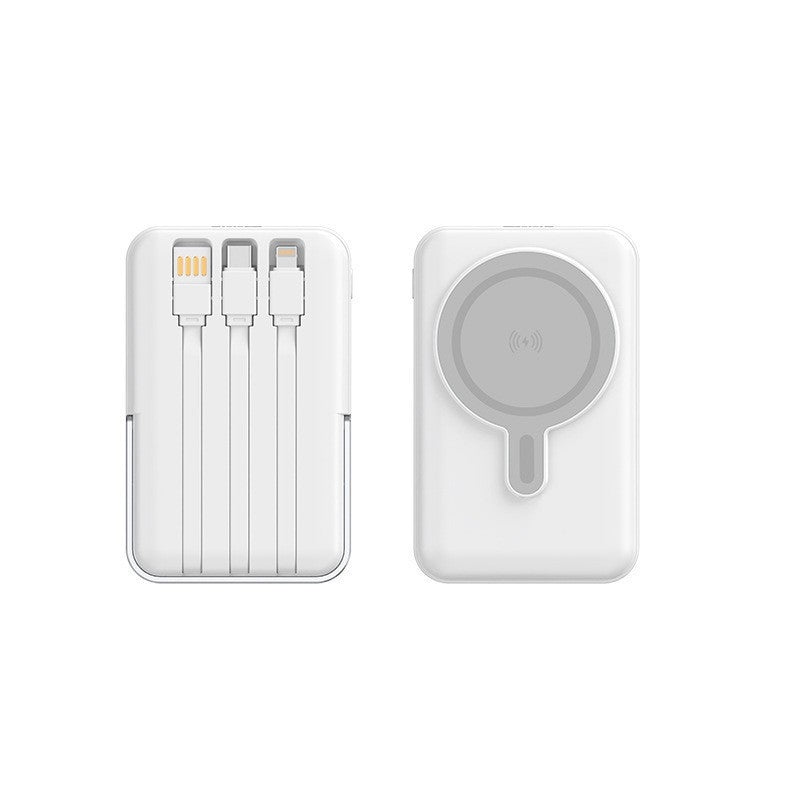 Tragbare Powerbank mit Integriertem Ladekabel und Wireless Ladefunktion Brehn