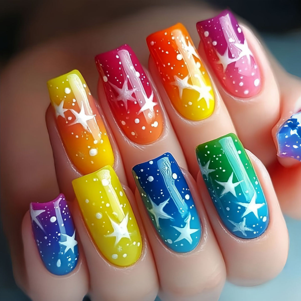 Ombre Starry Nagelkunst Brehn