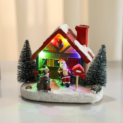 LED beleuchteter Weihnachts Cottage Figurine Brehn