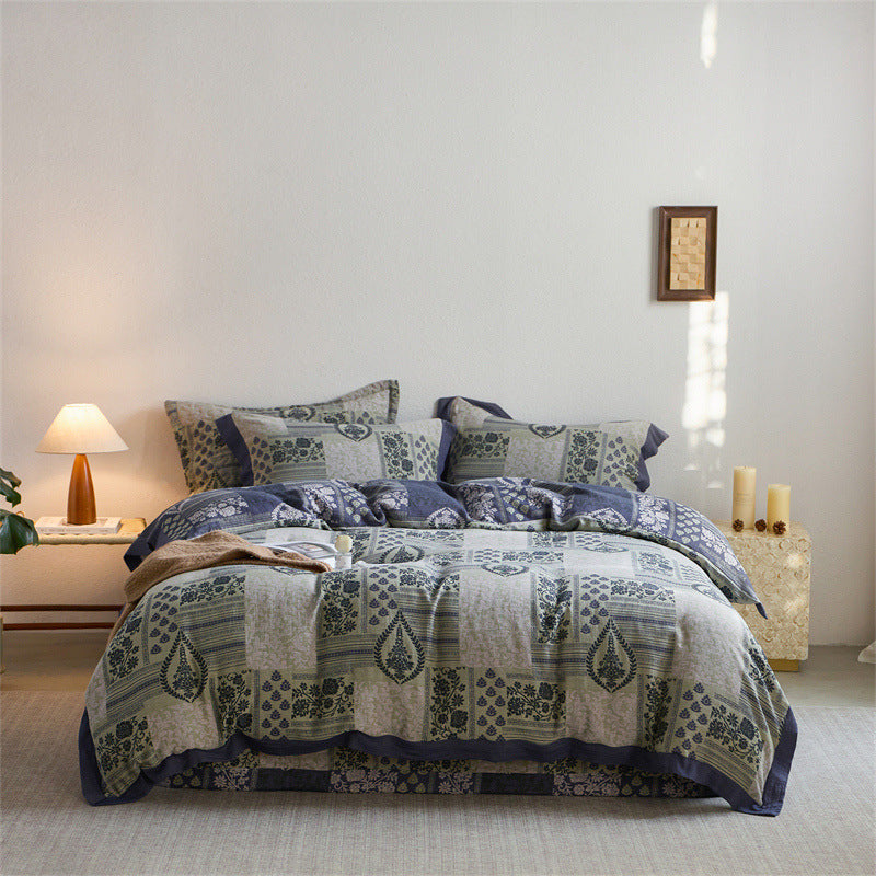 Luxus Wendbare Jacquard Bettbezug Set