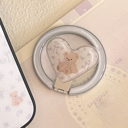 Herzförmiger Smartphone Halter mit niedlichem Bärenmotiv Brehn