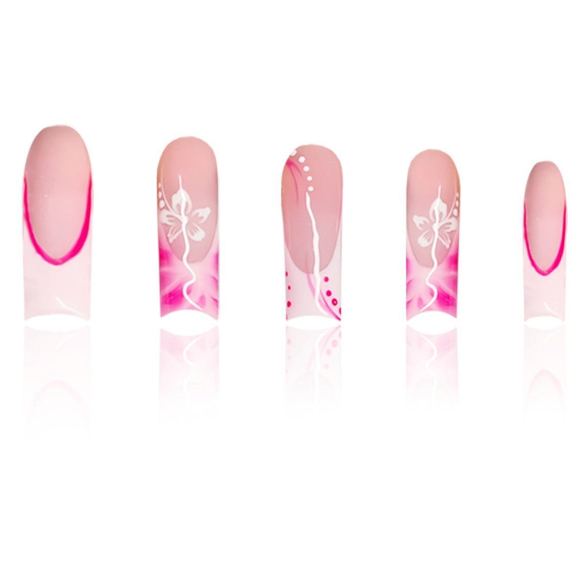 Künstlerische Floral Stiletto Press-On Nägel Brehn