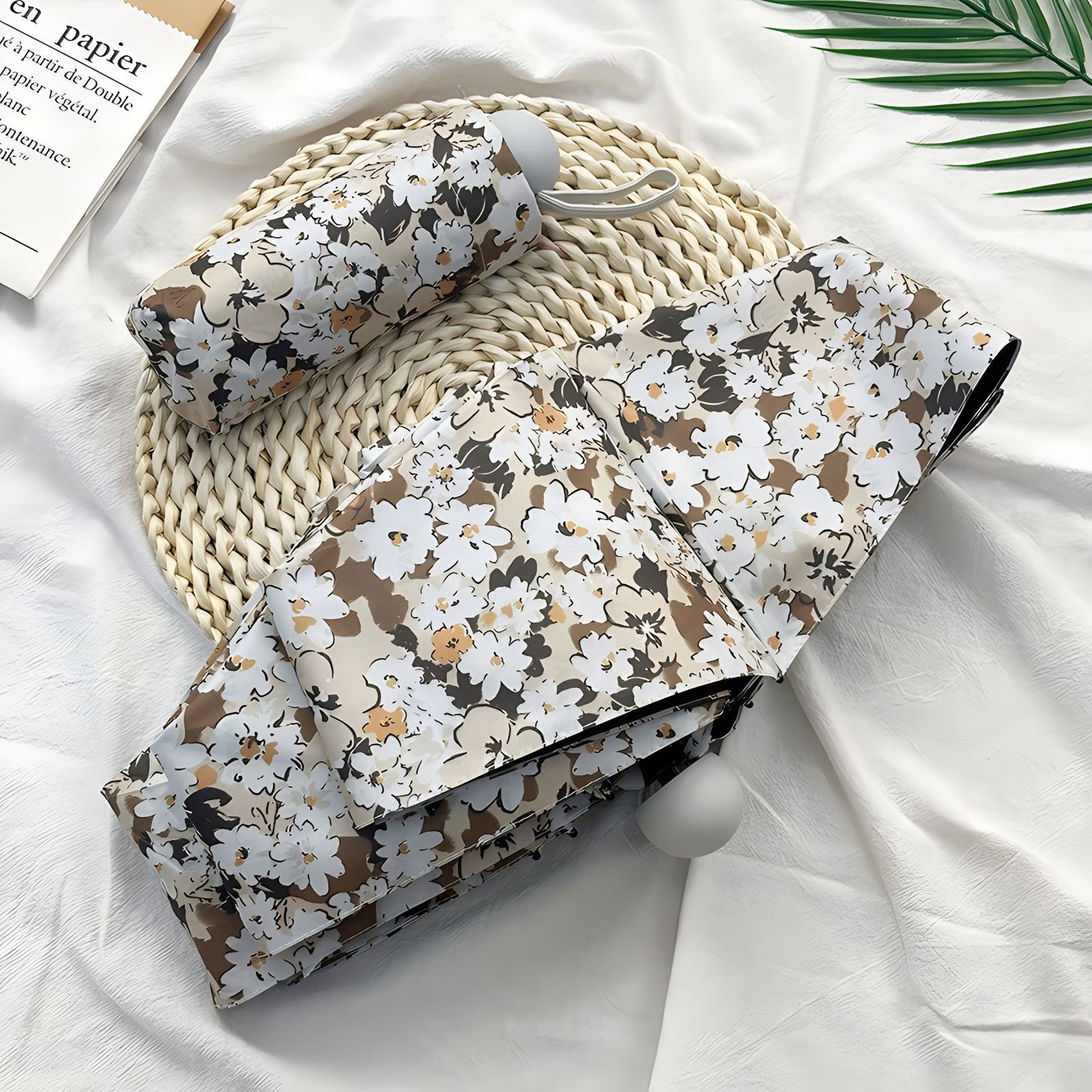 Damen Faltbarer Regenschirm mit elegantem Blumenmuster Brehn