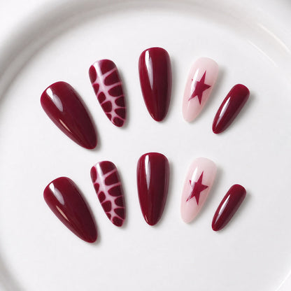 Künstlerisches Stiletto Druck-Ziegel Nageldesign