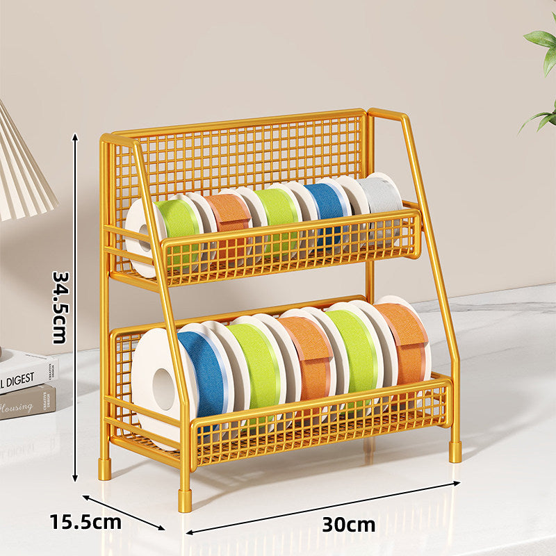 Vierstufiger Desktop-Band- und Klebeband-Organizer-Rack