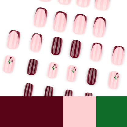 Kunstvolle Nagelverlängerungen mit elegantem Farbverlauf und filigranen Akzenten Brehn