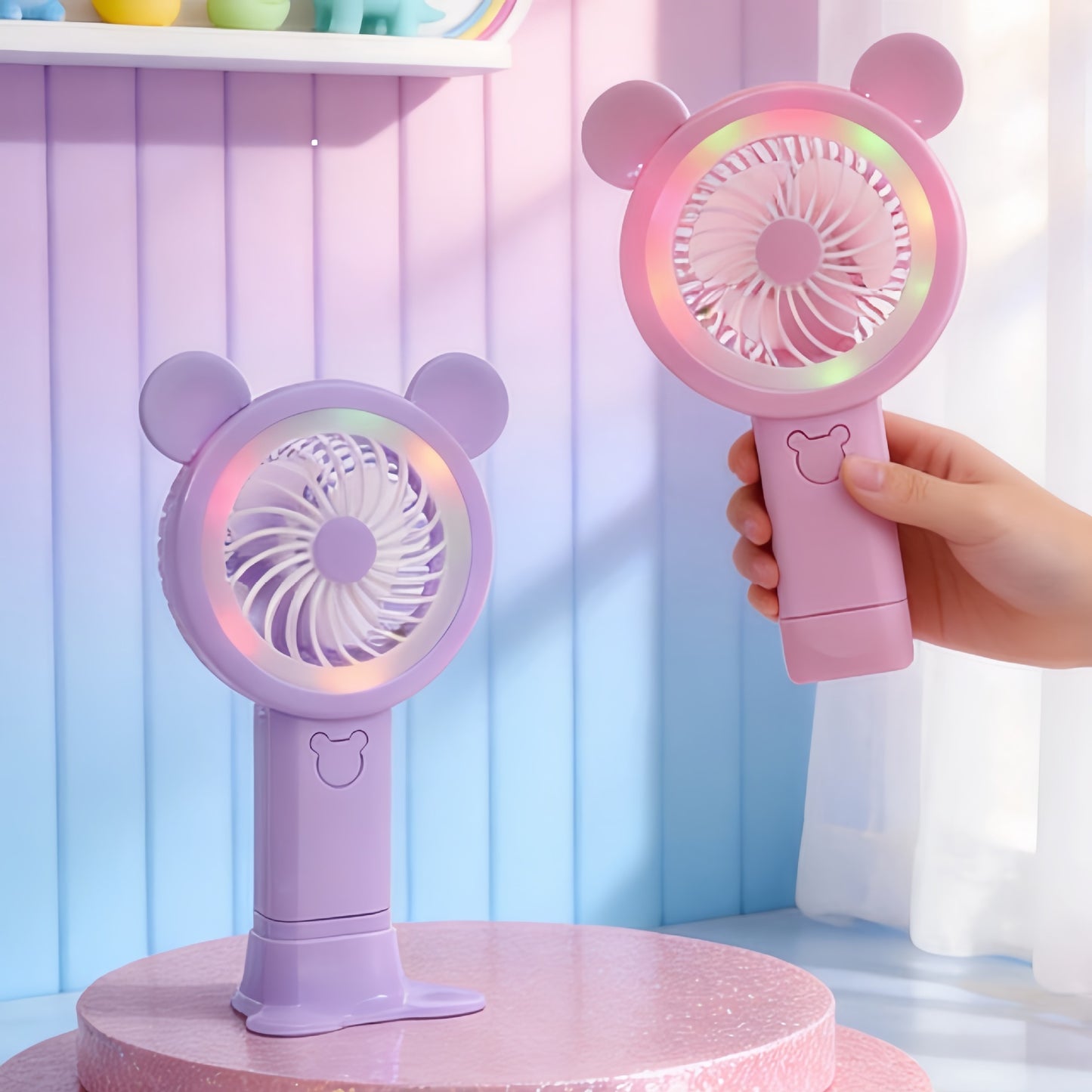 Damen Tragbarer Handventilator im fröhlichen Bärendesign Brehn
