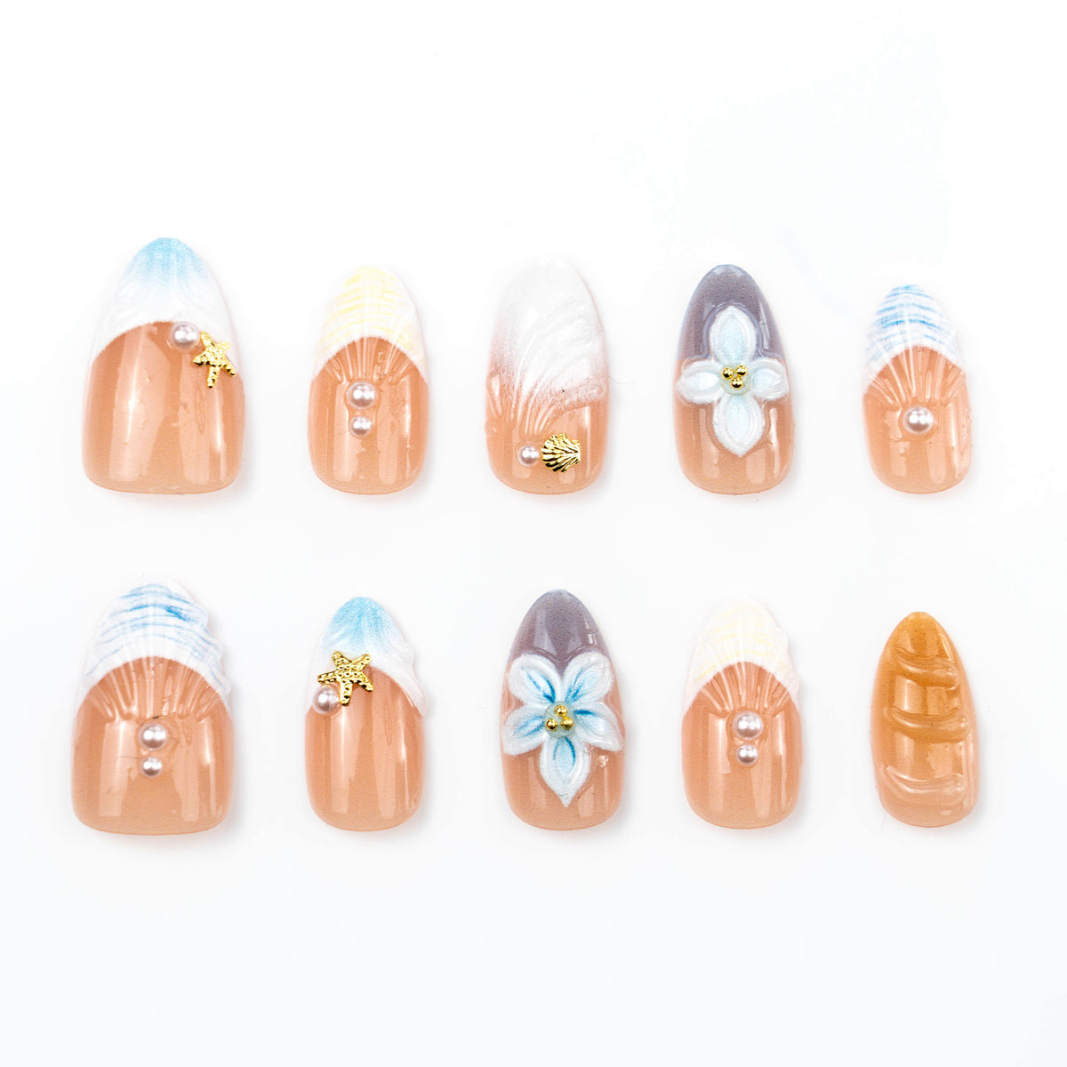 Floral Articulate Press-On Nail Set Brehn