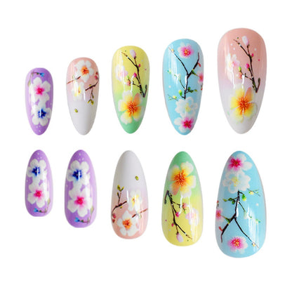 Künstlerische Florale Press-On Nagelkunst Verlängerungen Brehn