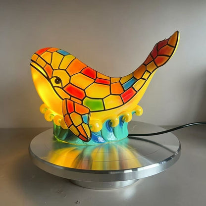 Buntglas Delphin Nachtlicht Lampe Brehn