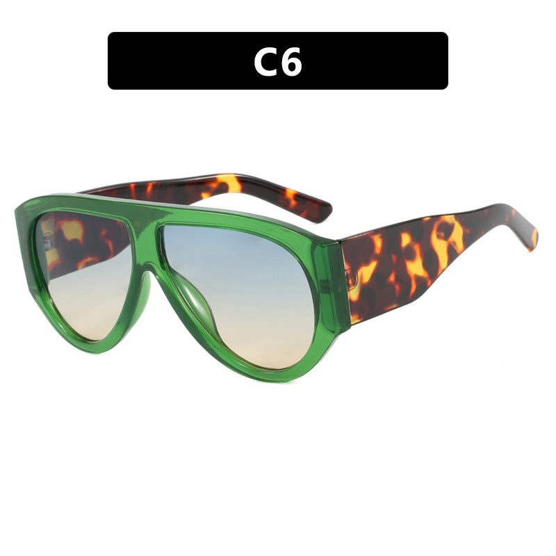 Damen extravagante Oversized-Sonnenbrille mit abgeschrägtem Rahmen Brehn