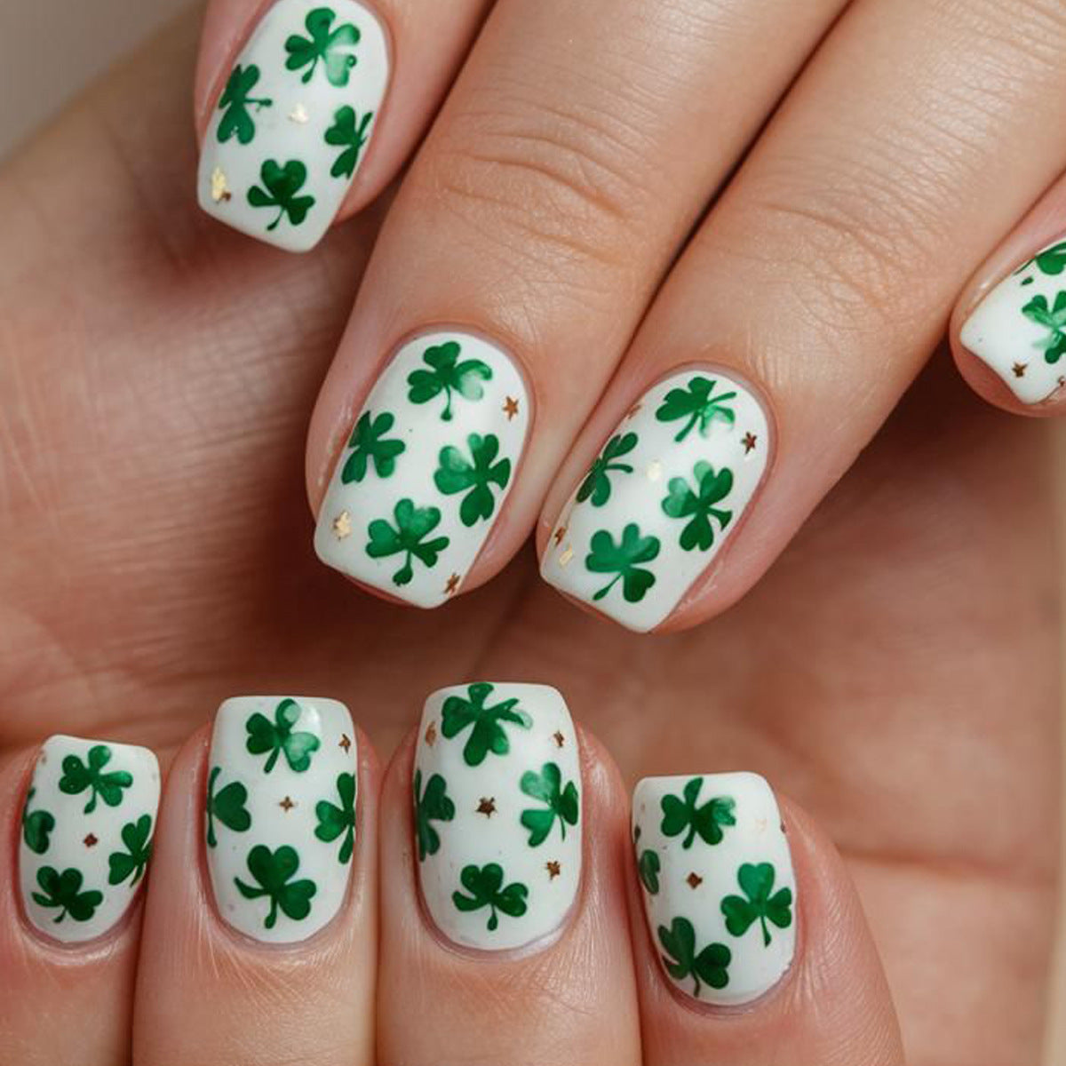 Shamrock-Themen-Nagelkunst-Erweiterungen Brehn