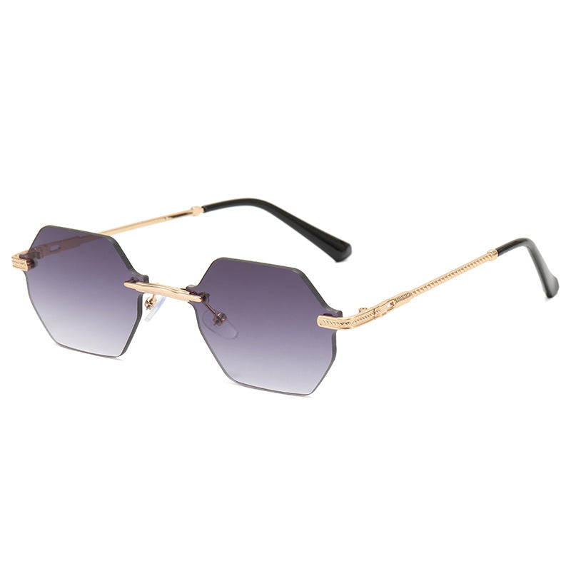 Damen hexagonale Designer-Sonnenbrille mit hochwertigem Metallrahmen Brehn