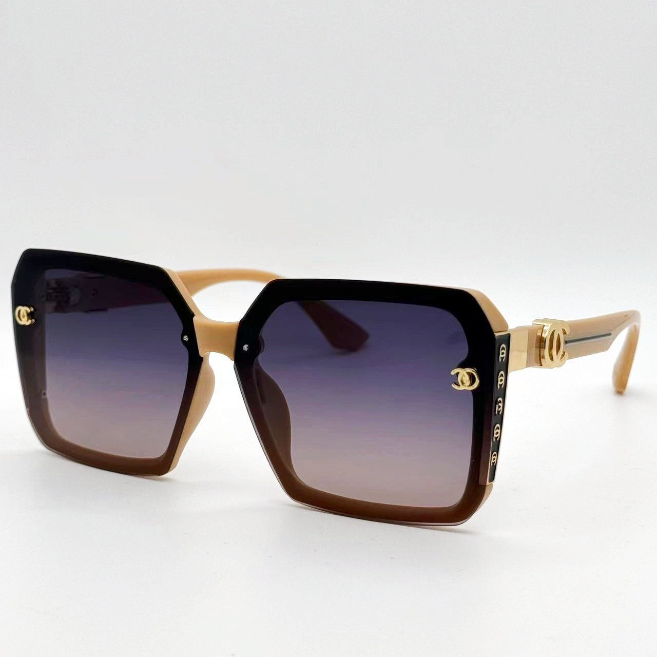 Damen Modische Sonnenbrille mit markantem eckigen Rahmen und luxuriösen Akzenten Brehn