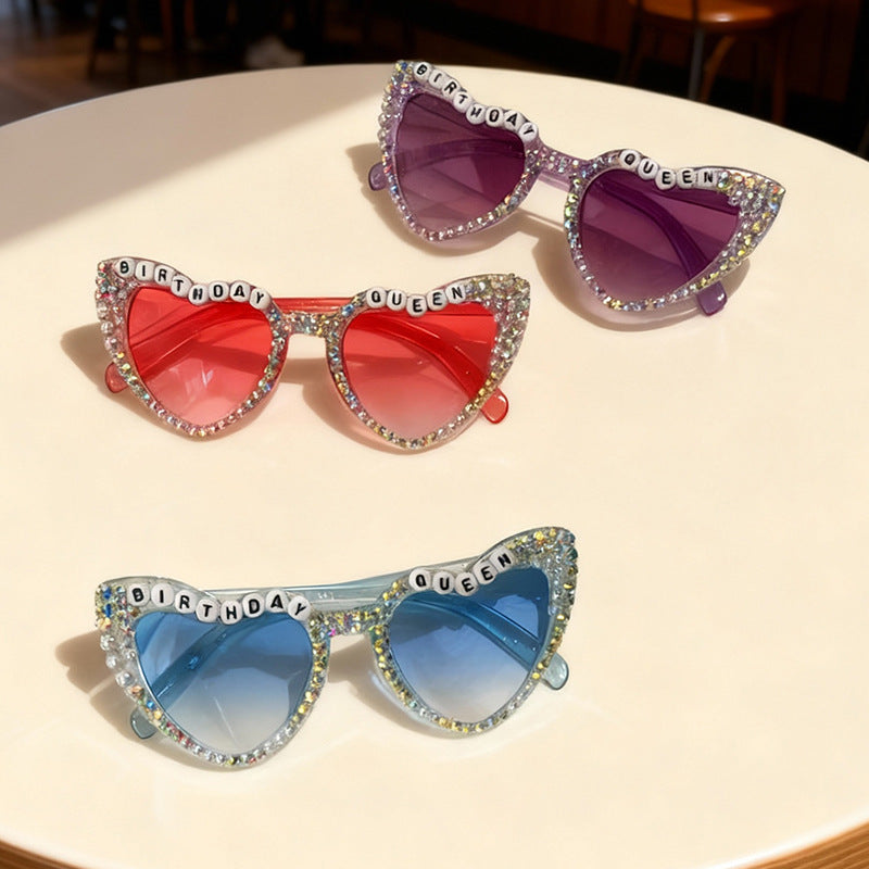 Rhinestone-besetzte Geburtstagsthema-Sonnenbrille Brehn