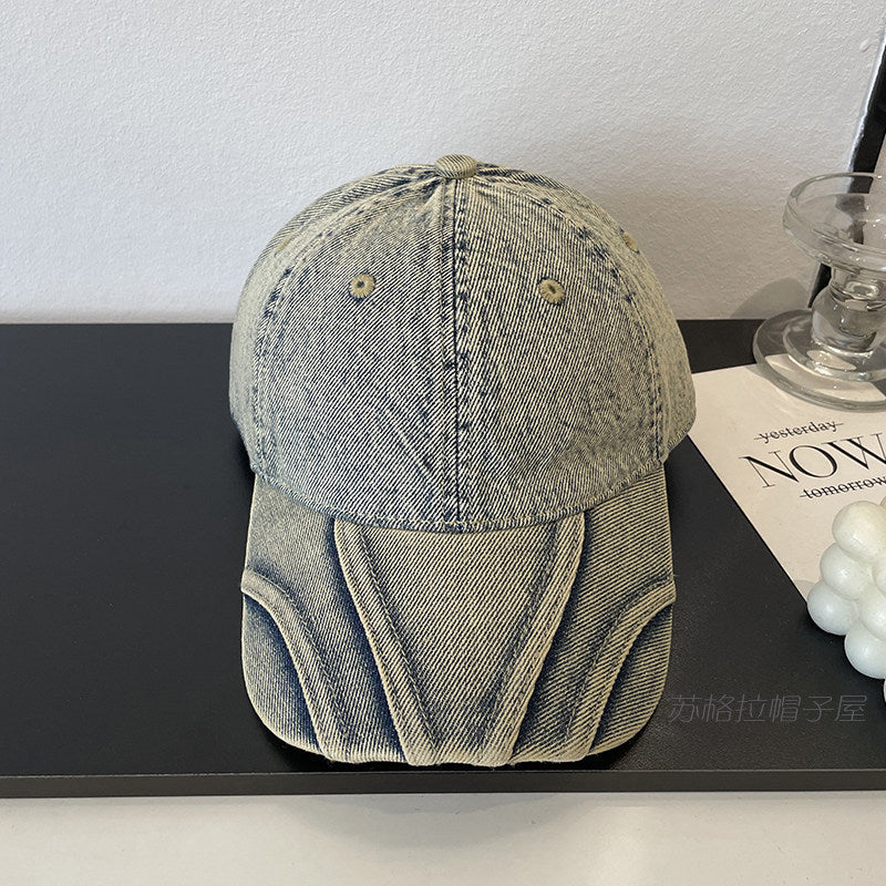 Frauen Vintage Zerrissene Denim Baseballmütze Brehn