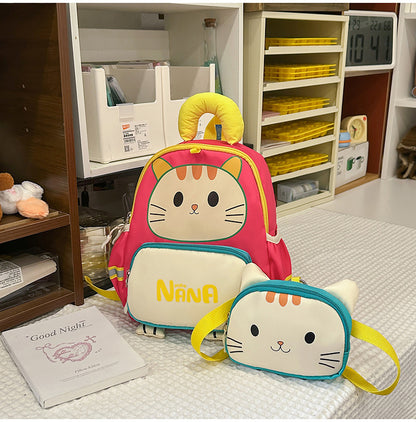 Niedliches Katzen-Thema Schulrucksack-Set