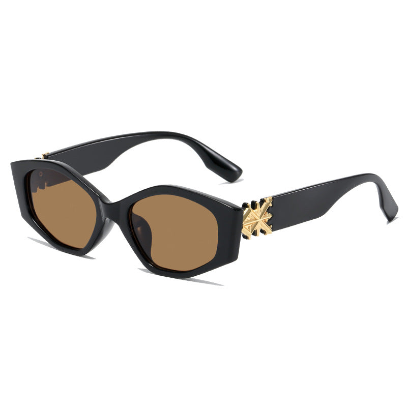 Damen geometrische Sonnenbrille mit luxuriösem Detail Brehn