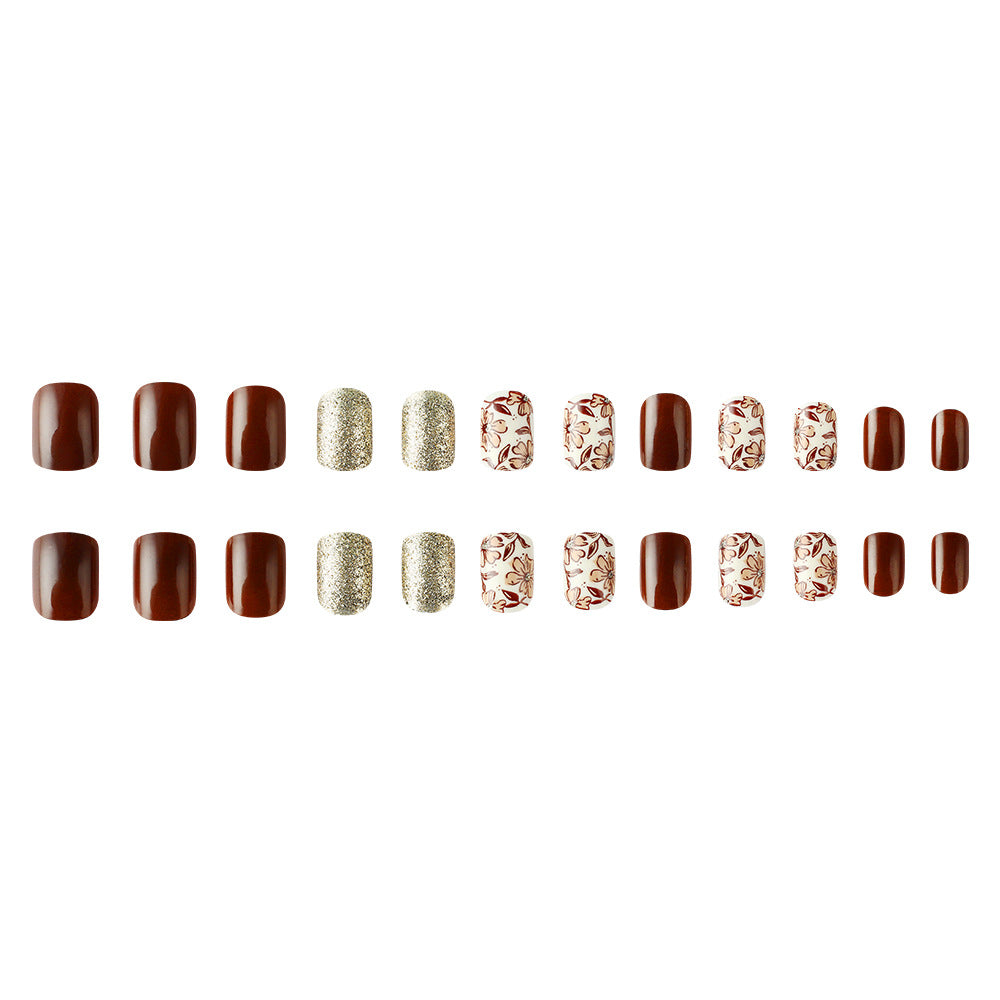 Künstlerisches, von Blumen inspiriertes Press-On Nagelset Brehn