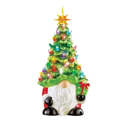 Weihnachtsmann Dekofigur mit Weihnachtsbaum Brehn