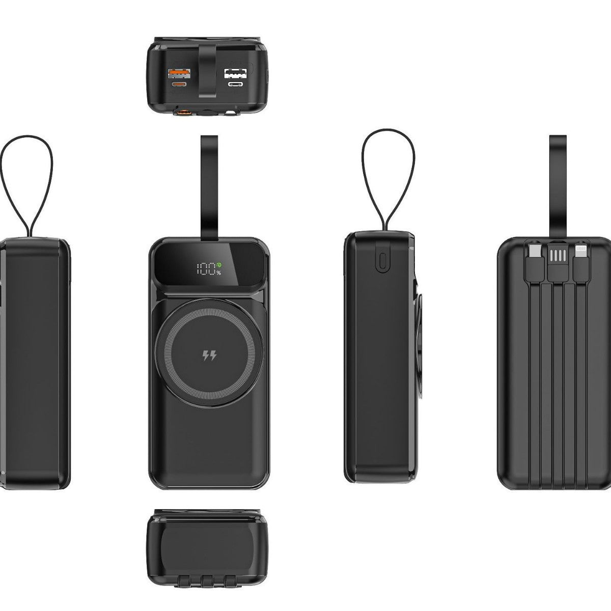 Tragbare Wireless Powerbank mit Intelligentem Lade-Management und Digitaler Anzeige Brehn