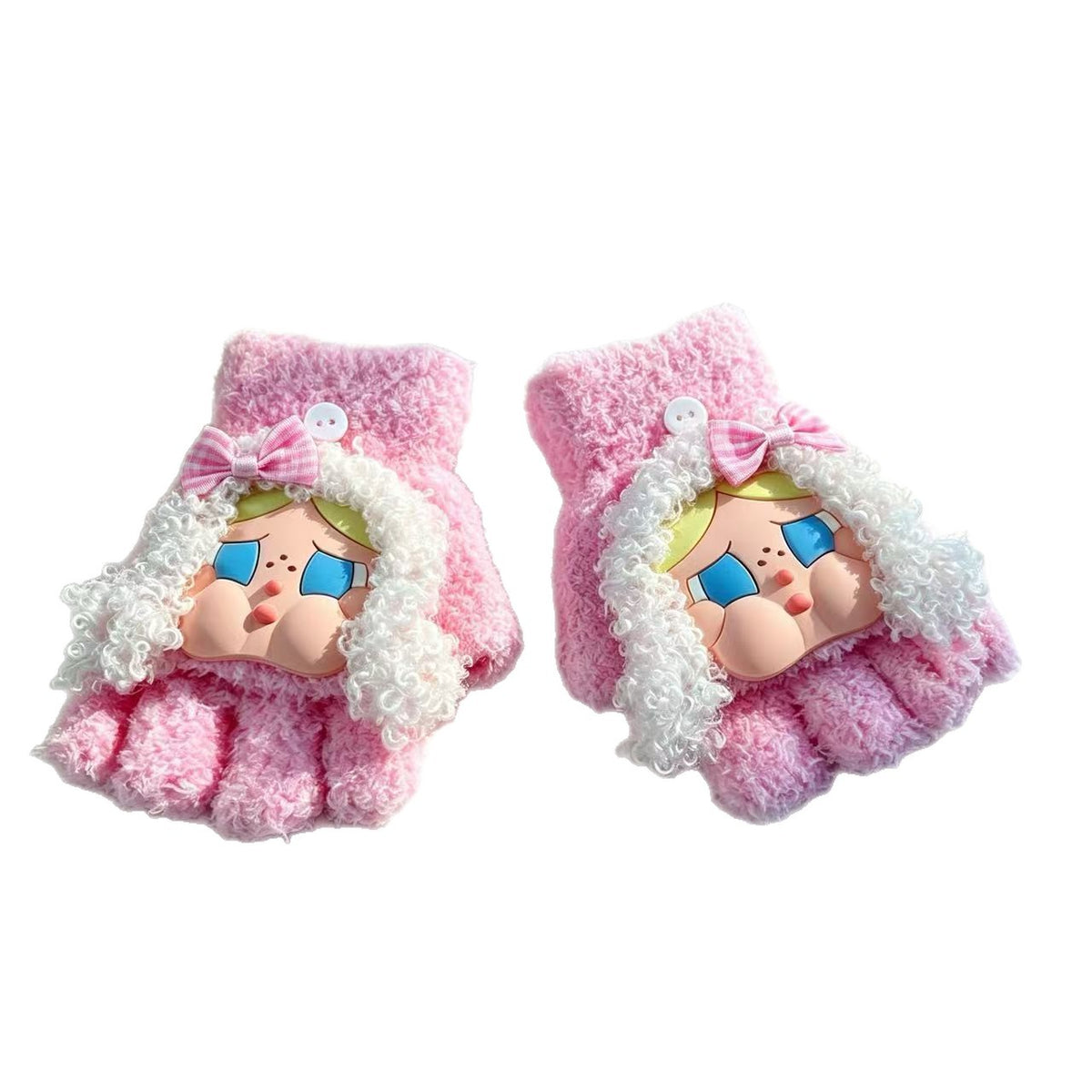 Niedliche Cartoon-Charakter-Fingerlosen Handschuhe Brehn
