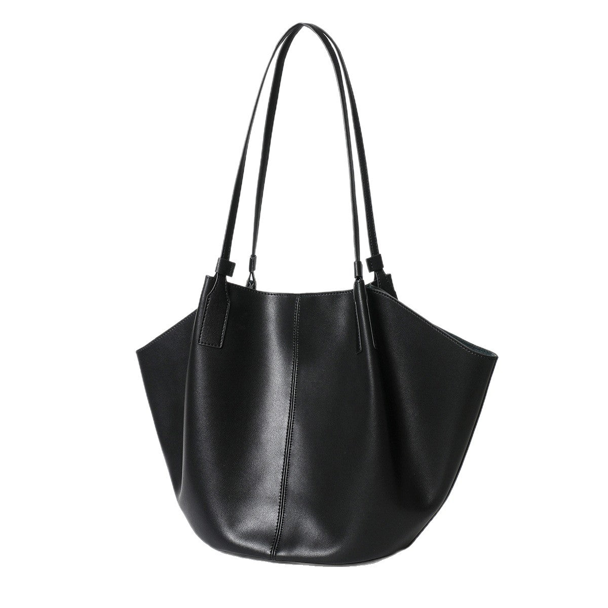 Lässiger skulpturaler Offene-Top Schultertasche mit Mittelnaht