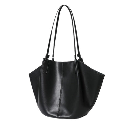 Lässiger skulpturaler Offene-Top Schultertasche mit Mittelnaht