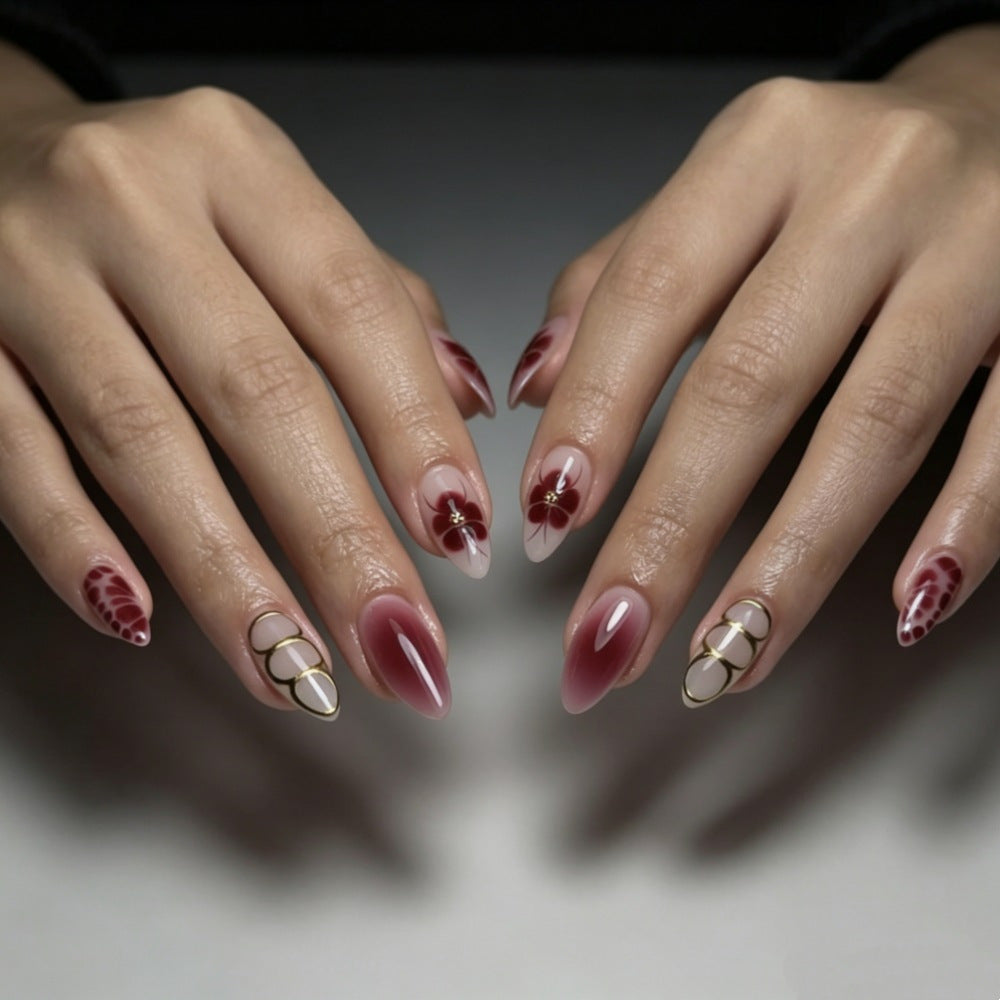 Künstlerisches Press-On-Nagelset mit himmlischem Design Brehn