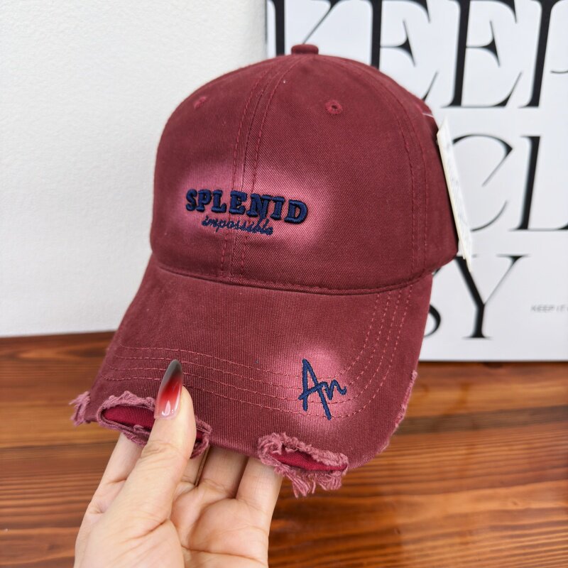 Damen Distressed Graphic Baseball Cap Brehn