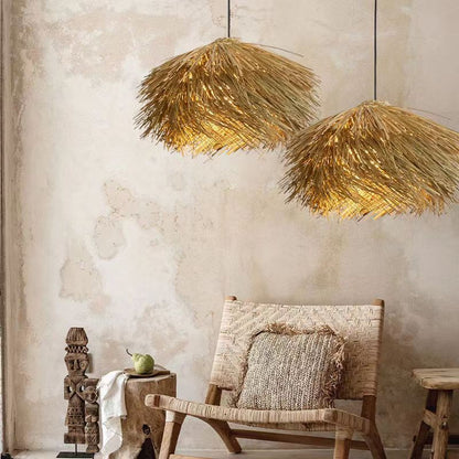 Bohemian-Style natürliche Strohlampe