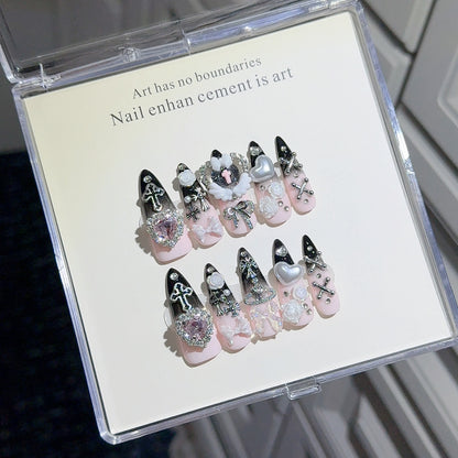 Verschnörkeltes gotisches Nagelschmuckset