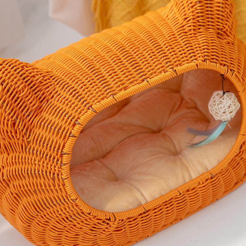 Katzenhöhle Aus Rattan Brehn