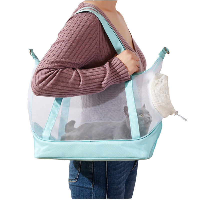 Damen transparente Strandtasche mit robusten Henkel und praktischem Innenfach Brehn