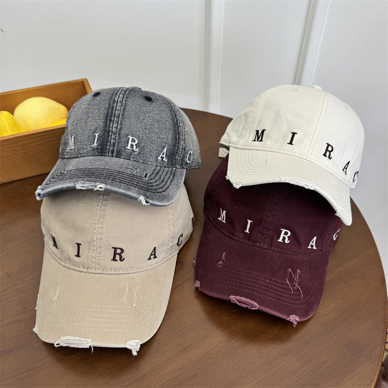 Damen Destroyed Denim Baseball Cap Brehn