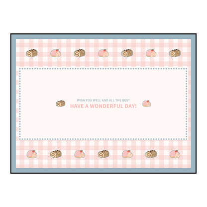 Striped Faux-Leather Table Placemat with Decorative Snail Print