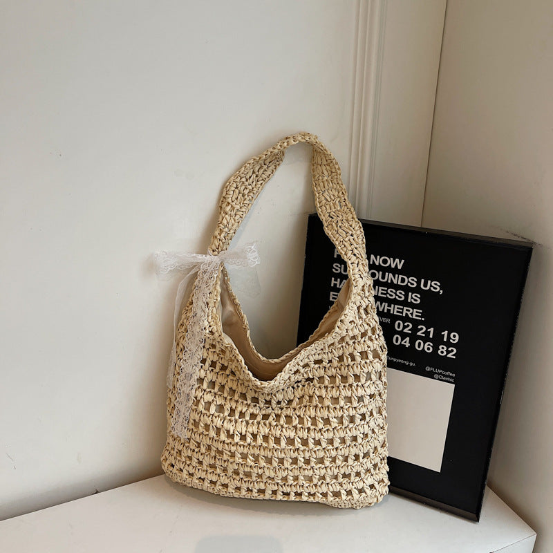 Handgefertigte Strandtasche mit Spitze Brehn
