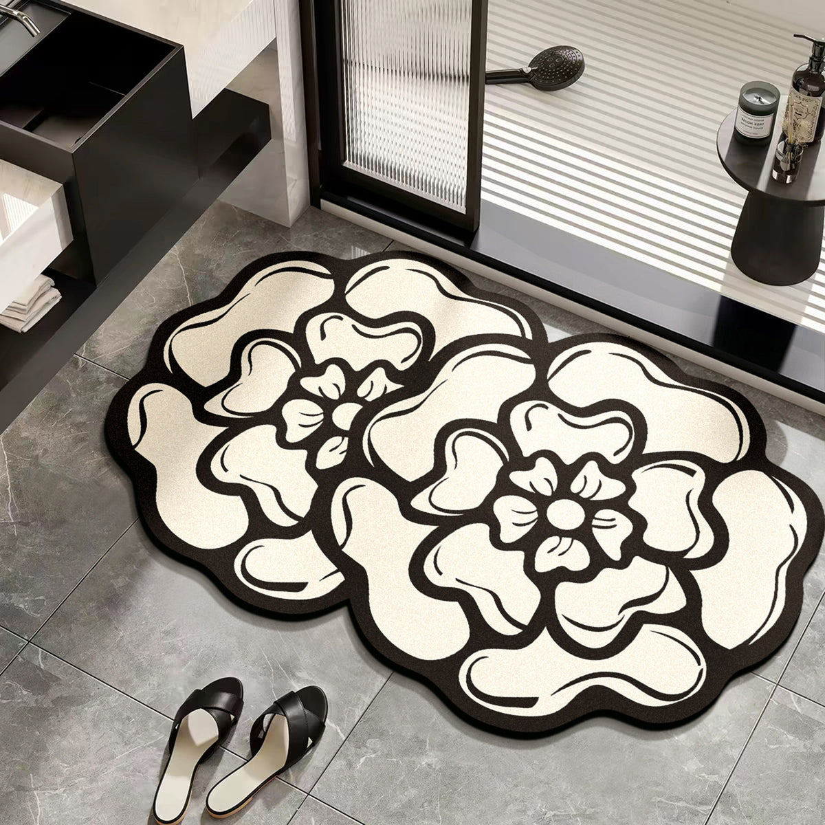Floral Design Badezimmermatte