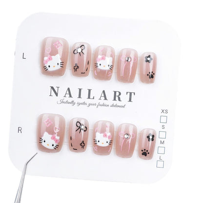 Verspieltes Charakter-Themen Press-On Nagel Set Brehn