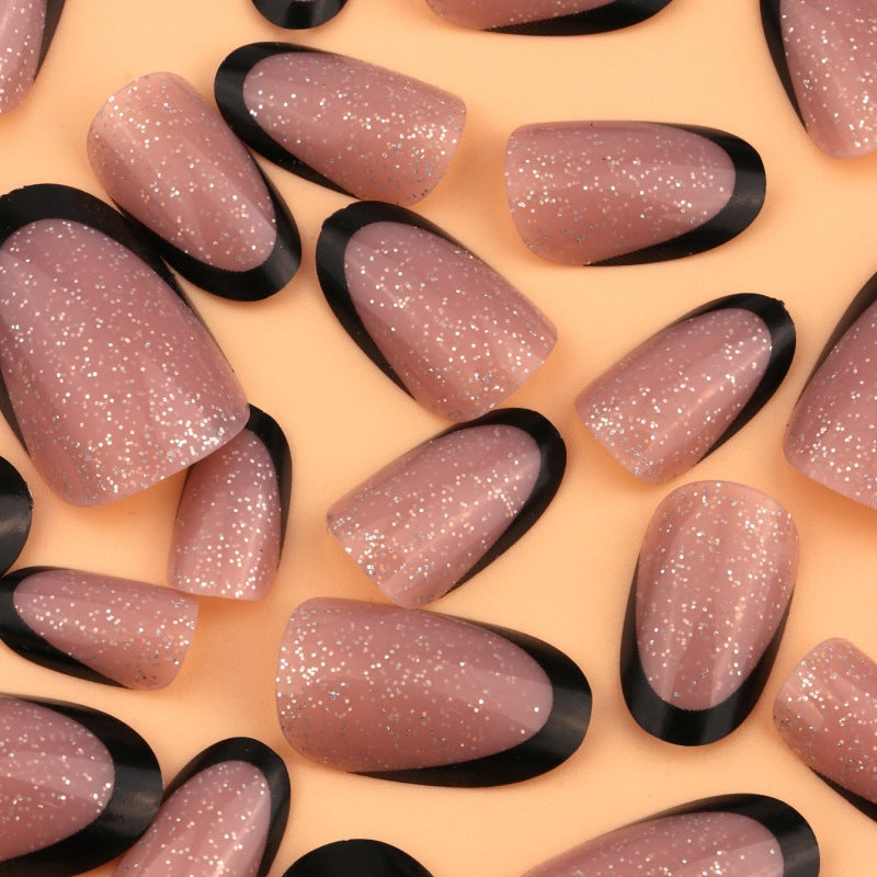 Glamouröse Glitzer Französische Spitzen Nagelverstärkungen Brehn