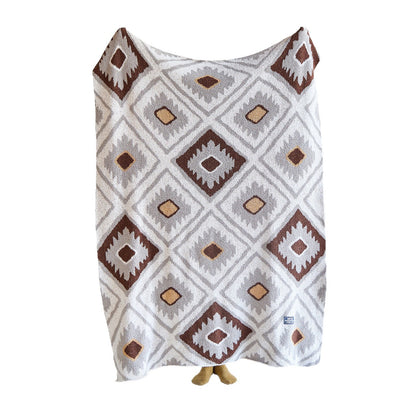 Oversized Plüsch Geometrische Sherpa Kuscheldecke