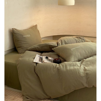 Bettwäsche-Set aus Baumwoll-Musselin mit gesteppter Ganzjahresdecke
