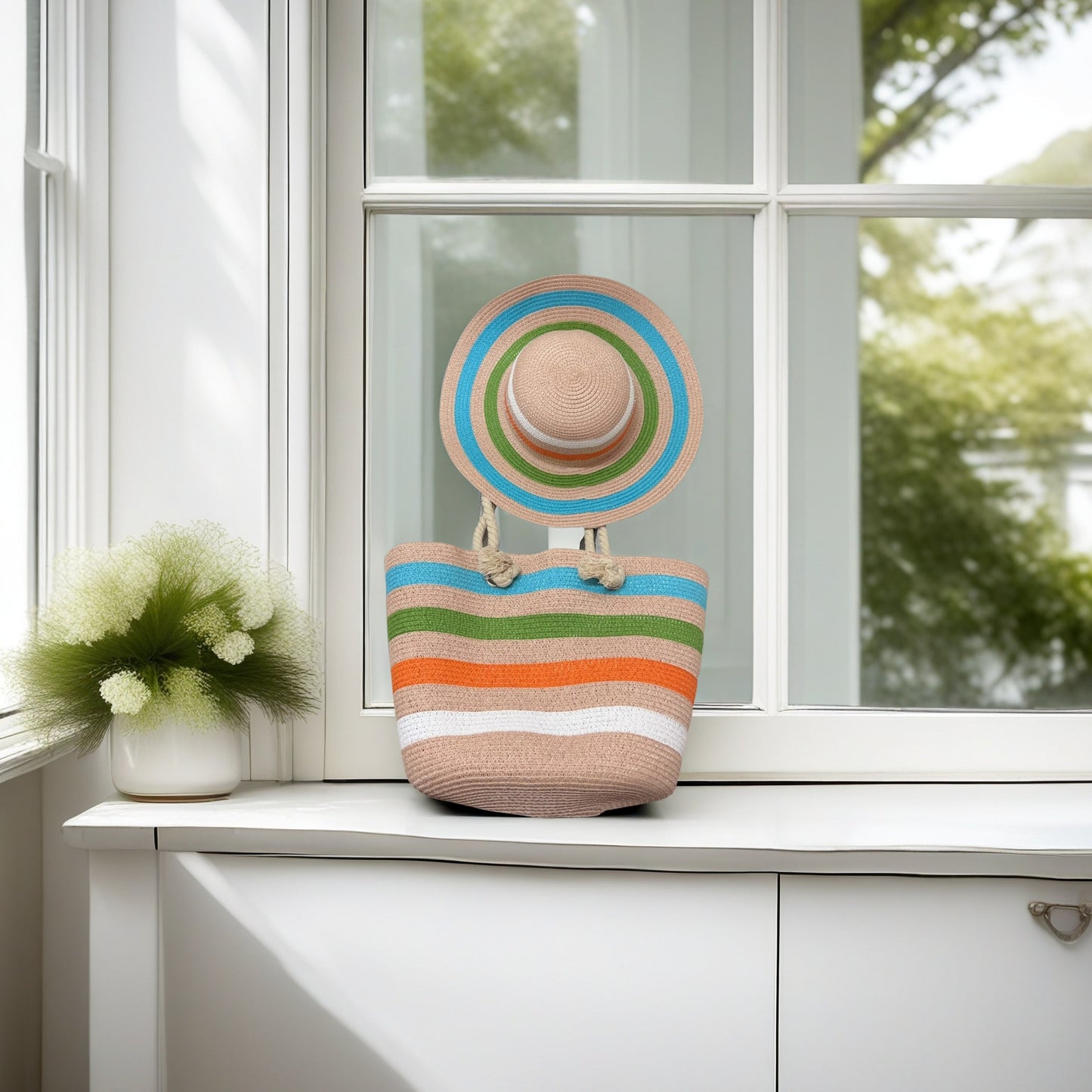 Strandtasche mit Bunten Streifen Brehn