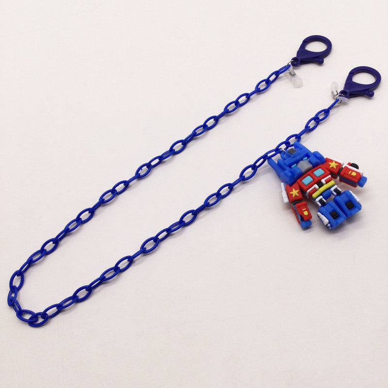 Verspielte Brillenhalterkette mit Robotermotiv Brehn