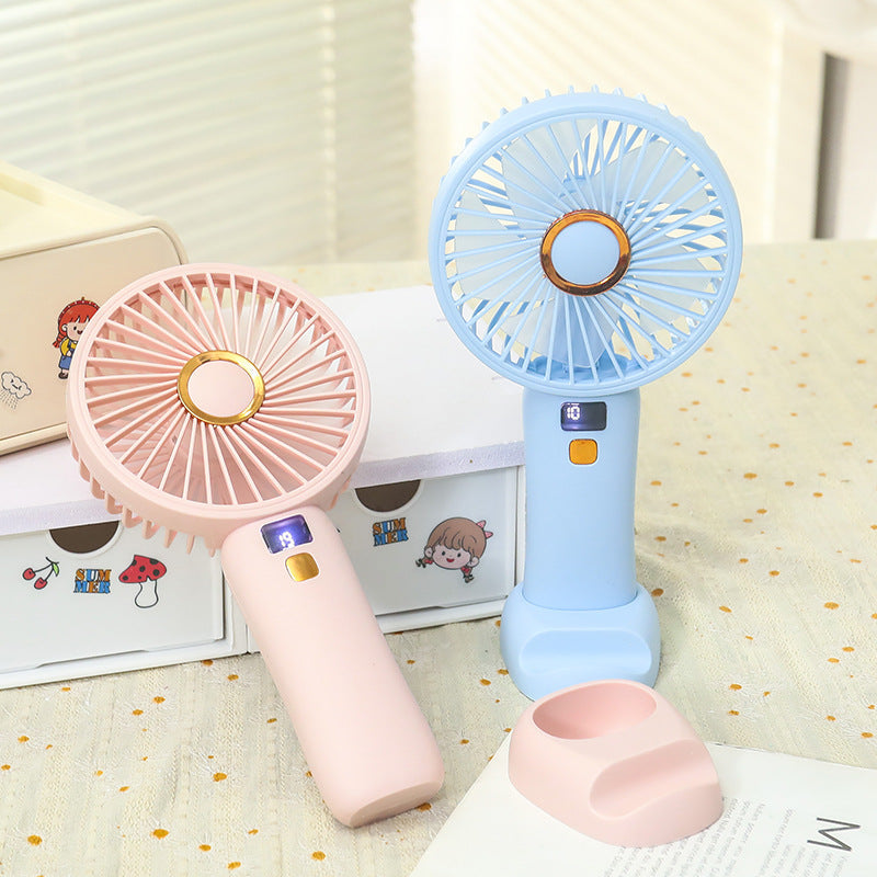 Damen tragbarer USB-Handventilator mit digitaler Geschwindigkeitsregelung Brehn