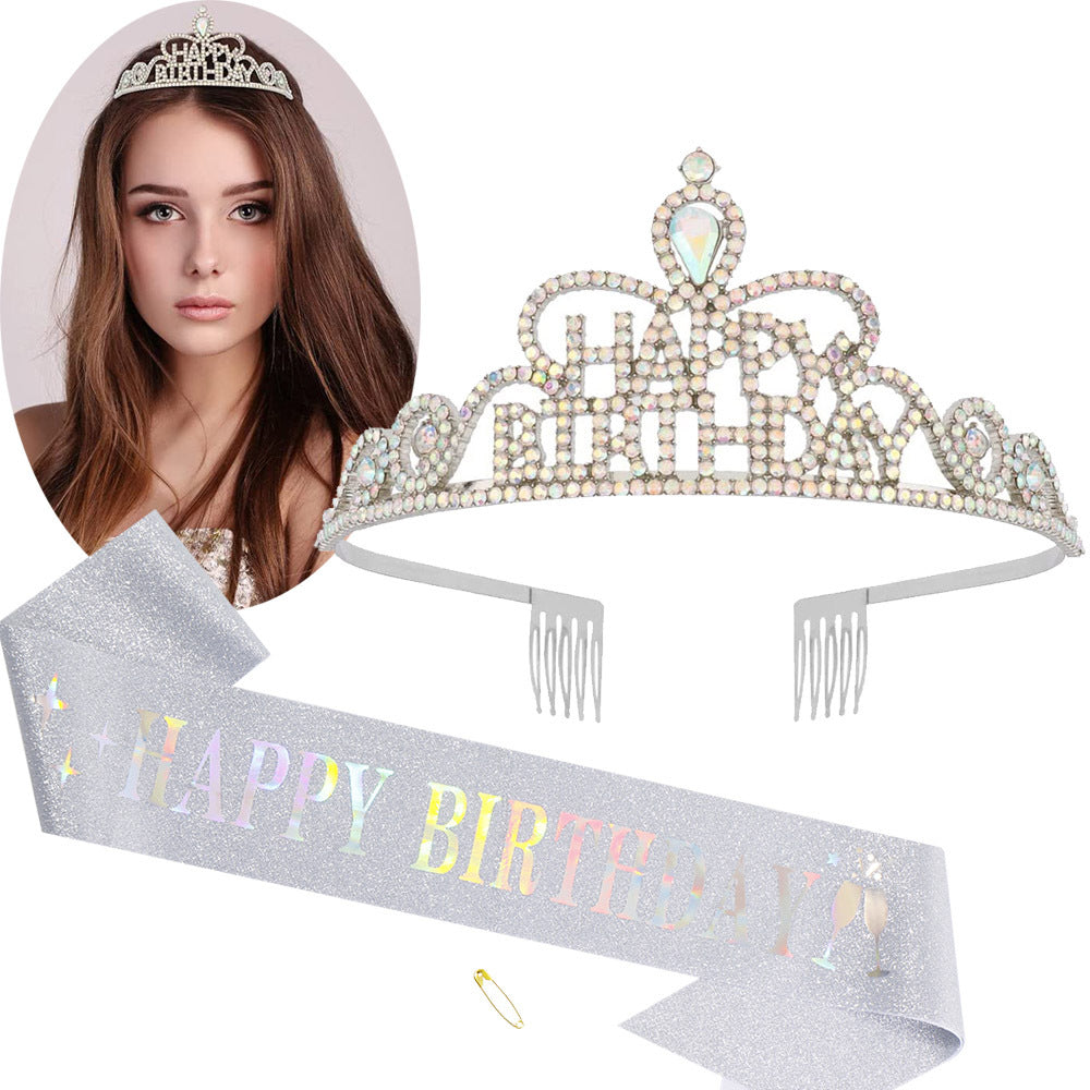 Damen Funkenkrone mit „Happy Birthday“ Schriftzug Brehn