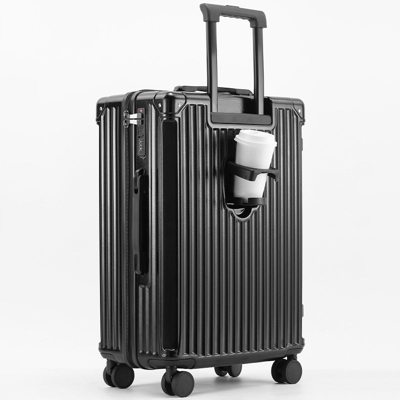Unisex reisetauglicher Hartschalenkoffer mit integriertem Getränkehalter Brehn